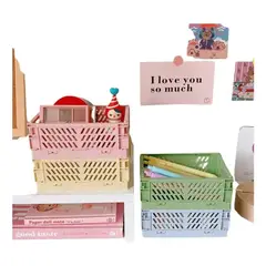 MAZUGI - Cesta Almacenamiento Plegable Mediana Organizador 31x21 Cm