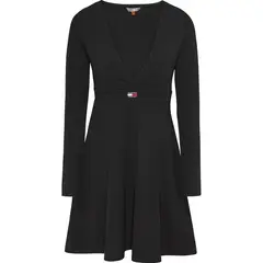 TOMMY HILFIGER - Vestido negro manga larga Tommy Jeans