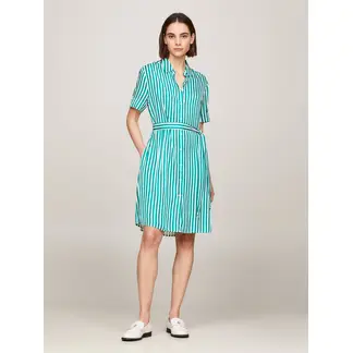 TOMMY HILFIGER - Vestido De Rayas Verde Amplio Para Mujer
