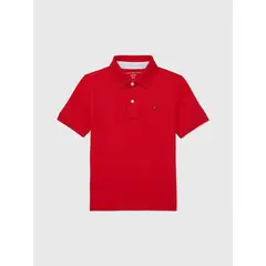 TOMMY HILFIGER - Polo De Niño Rojo Solido Con Logo