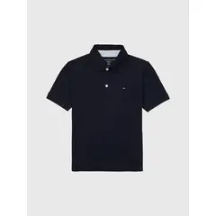 TOMMY HILFIGER - Polo De Niño Azul Solido Con Logo