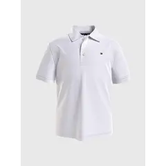 TOMMY HILFIGER - Polo De Niño Blanco Solido Con Logo