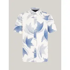 TOMMY HILFIGER - Camisa Beige con estampado ondulantes