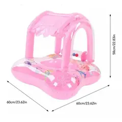 INFANTILES CAJUROMIX - BOTE FLOTADOR INFLABLE TECHO ROSADO