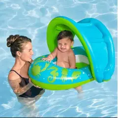 BESTWAY - Flotador Para Bebe Con Techo 8OCM AZUL VERDE