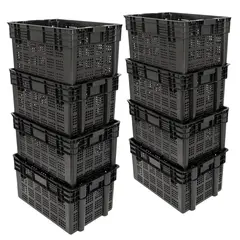 ENERGY PLUS - Set X8 Canastillas Organizadoras Apilables y Anidables 25 Kg
