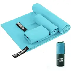 ONE PIXEL - Toalla Microfibra Deportiva Set De 3 (40x40 + 80x40 + 155x85)