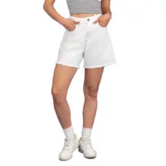 LEONISA - Short corto tiro alto con ruedo desflecado