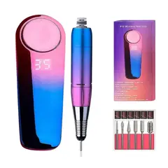 TECNOHOGAR JS - Pulidor De Uñas Profesional Recargable P10 Con Accesorios