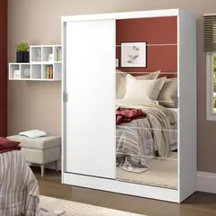 MADESA - Clóset Luke 2 Puertas Corredizas 1 Espejo Blanco 183 cm x 119 cm x 54 cm