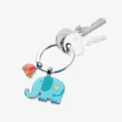 TROIKA - Llavero Elefante 2 Dijes Multicolor