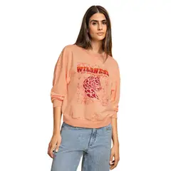 LEONISA - Buzo cuello redondo con detalle triangular en rib