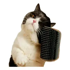 XALTA - Cepillo Peine Masajeador Rascador Esquinero Para Gatos -Gris