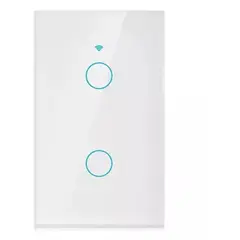 GENERICO - Switch Inteligente Táctil Wifi Google Home Y Alexa 2 Botones Blanco