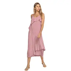 LEONISA - Vestido largo con escote en V y tiritas