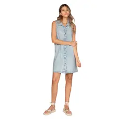 LEONISA - Vestido corto manga sisa con perilla funcional