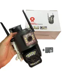 AWEI - Camara Tipo Exterior Ptz de seguridad Doble Lente Wifi + SD 128 GB
