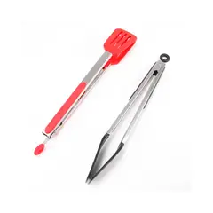 GENERICO - Pinza Cocina Acero Inoxidable Plástico Para Antiadherentes-