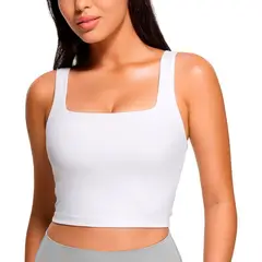 SYK - Blusa Para Mujer Sin Mangas Cuello Cuadrado Unicolor