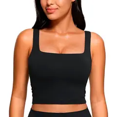 SYK - Blusa Para Mujer Sin Mangas Cuello Cuadrado Unicolor