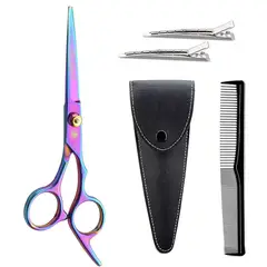 GENERICO - Tijera de corte profesional para peluqueria Black Leopard Titanium