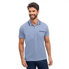 LEO - Camiseta tipo polo con perilla funcional y bolsillo decorativo