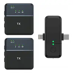 GENERICO - Micrófono De Solapa Inalambrico Doble iPhone Y Android Sx31