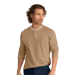 LEO - Camiseta manga larga con perilla funcional y logo en frente