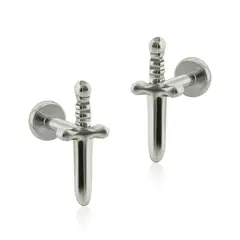 AGHA JEWELRY - Titanio Aretes piercing Espada para Lóbulo