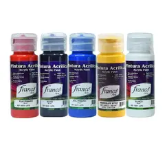 FRANCO ARTE - Set X5 Pinturas Acrílicas Colores Primarios