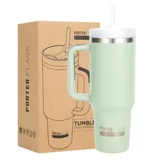 BUFFER FLASK - Vaso Termo Termico Manija Y Pitillo 1.2L Acero Inox - Verde