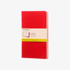 MOLESKINE - Libreta Cahier Pequeña Rayas X3 Rojo