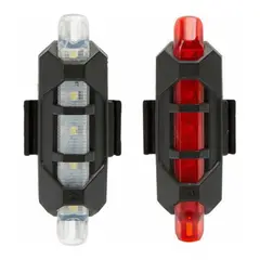 GENERICO - Combo Luces Recargable Usb Bicicleta Blanca Y Roja Luz Par