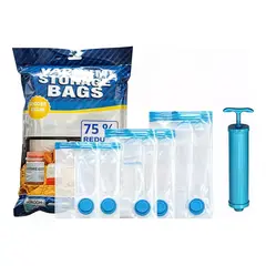 GENERICO - Bolsas selladoras empaque al vacio por 5 unid con bomba manual