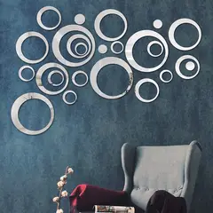 GENERICO - Espejo Adhesivo Pared Forma Circular Decoración Hogar 24und