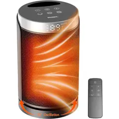 GENERICO - Calentador Eléctrico De Ambiente Portátil Oscilación y Control 1500W