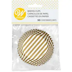 WILTON - CAPACILLOS LINEAS DORADAS X 50 UND