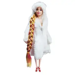 GENERICO - Muñeca Princesa Reina Vestido Lanoso Frio Cabello Largo