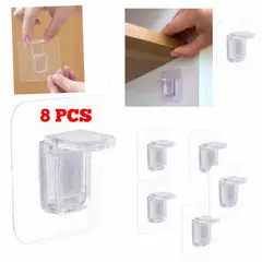 GENERICO - Soporte adhesivo estante clavijas soporarador armario sin perforar X8