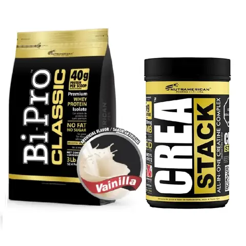 MEGAPLEX - Combo Proteina Bipro Classic Vainilla 3 lb+Creatina Crea Stack 1.3 LB