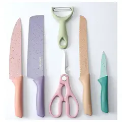 GENERICO - Set Juego De Cuchillos Para Cocina X6 Piezas