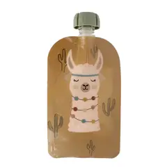GENERICO - Bolsa reutilizable para batidos infantiles Llama durazno