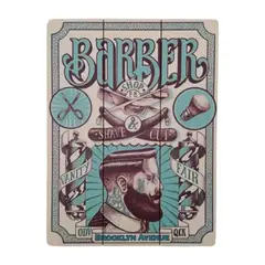 MOBLIHOUSE - Retablo 30×45 Barber Shave Cut Azul