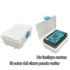 GENERICO - Estuche plástico para juego de cartas de UNO blanco