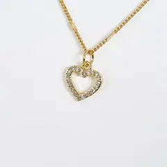 RAVEL - Cadena dije corazón de circones brillantes RAVEL_.