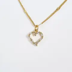 RAVEL - Cadena dije corazón de circones alargados brillantes RAVEL.