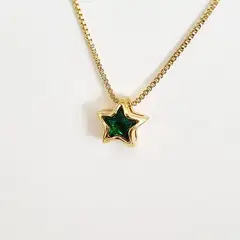 RAVEL - Cadena dije circón estrella verde brillante RAVEL_.