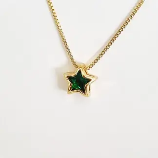 RAVEL - Cadena dije circón estrella verde brillante RAVEL_.