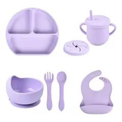 MUNDO BEBE - Kit Alimentación Completo Para Bebes Libre De Bpa LILA