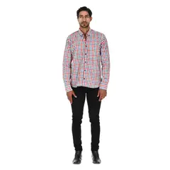 LA CHAQUETERIA - Camisa en Algodón 100% LCC2304 Rojo Azul Blanco
